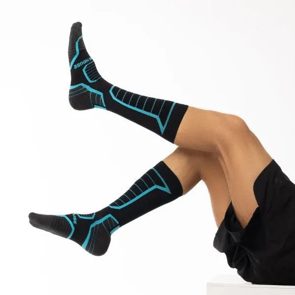 Men's Feel Breath Cross Country Black crew socks 2-packs