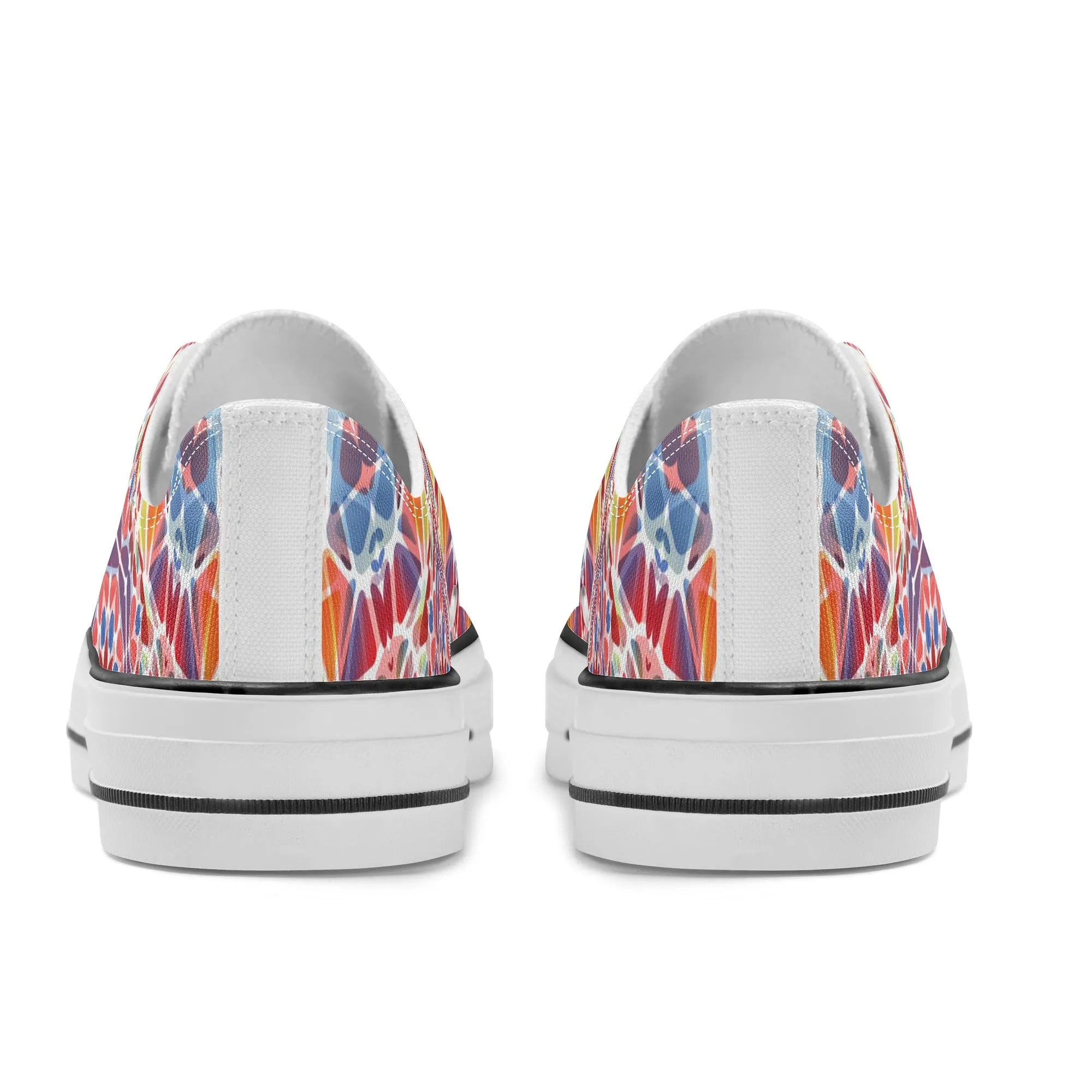 Purple, Orange and Blue Mandala Pattern - Mens Classic Low Top Canvas Shoes for Footwear Lovers